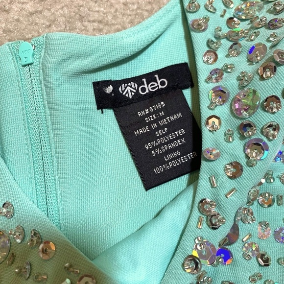 NWOT Deb Sequin Bodycon Party Dress Women Medium Mint Green - Picture 6 of 6